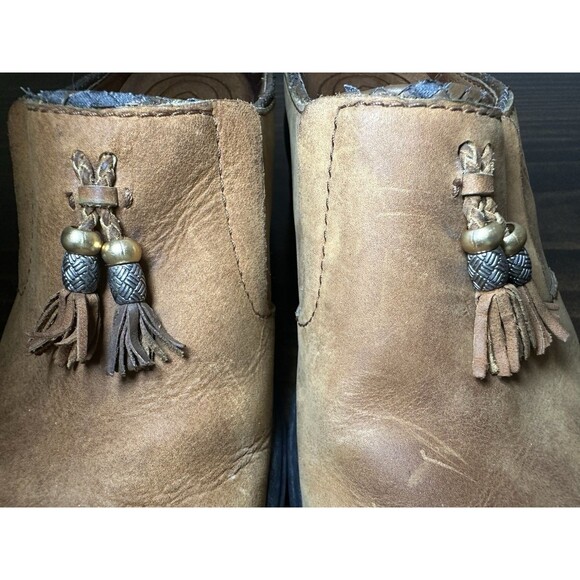 Ariat Mendocino Brown Leather Tassel Mule Slip On Shoes Clogs Women's 7B - Picture 6 of 12